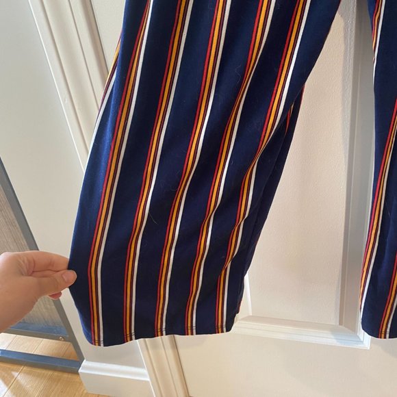 Caution‎ to the Wind Navy Striped Pants Romper - Size Small - Picture 5 of 5